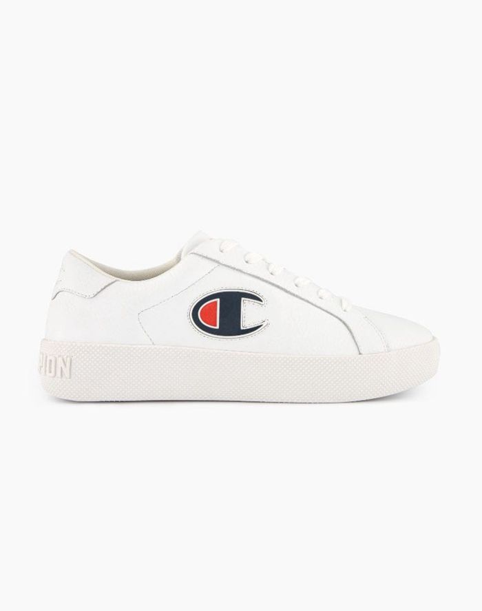 Champion ERA Leather White Sneakers Womens - South Africa QBAKYD890